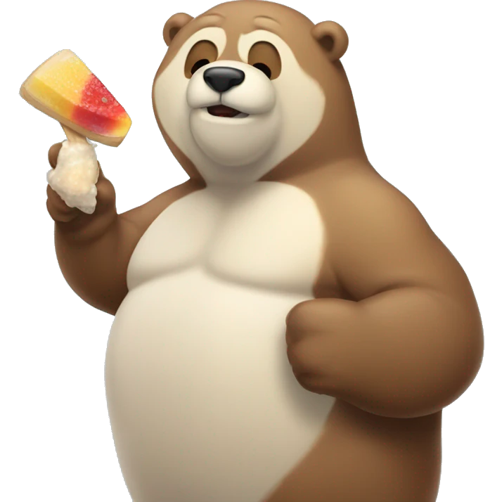 Oso comiendo paleta de hielo emoji