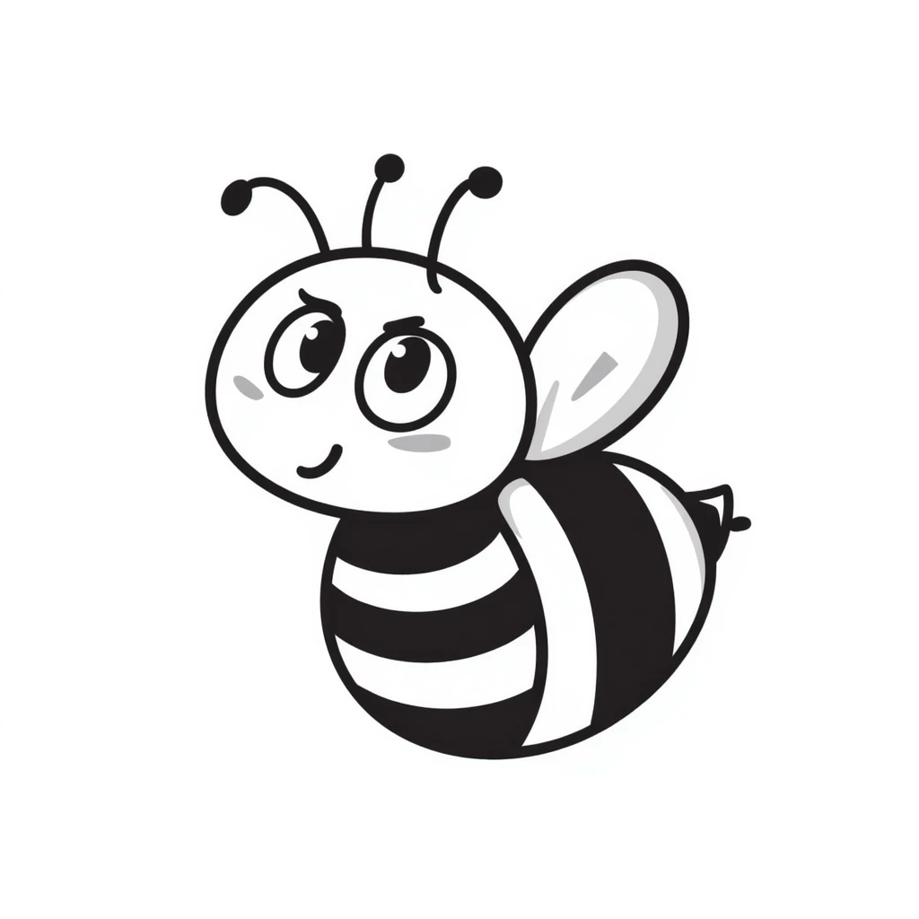 cute bee hand drawn doodle style emoji