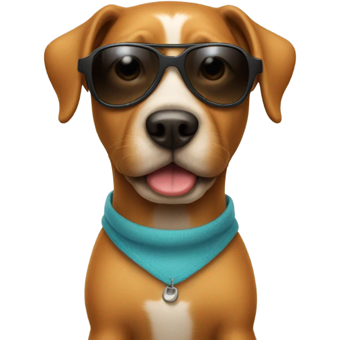 Dog wearing sunglasses emoji