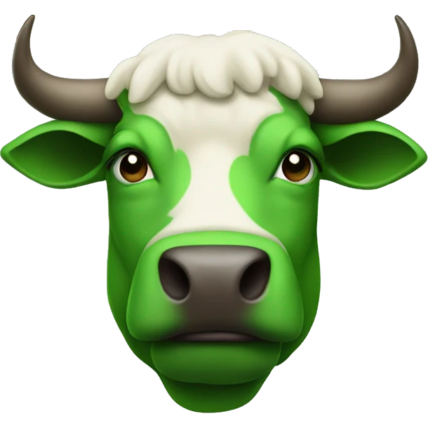 Green color bull emoji