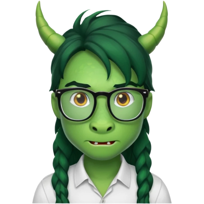 long hair dragon with shirt and glasses emoji