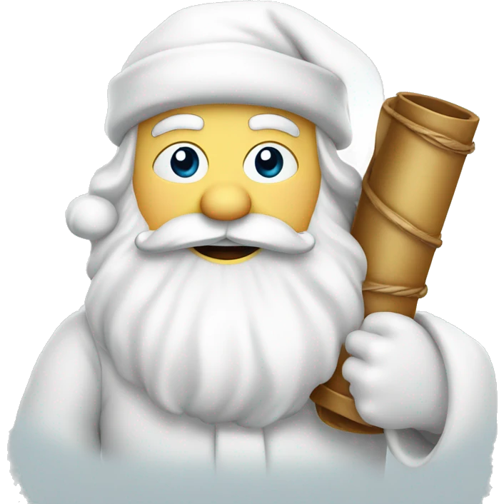 white santa holding a scroll isolated emoji
