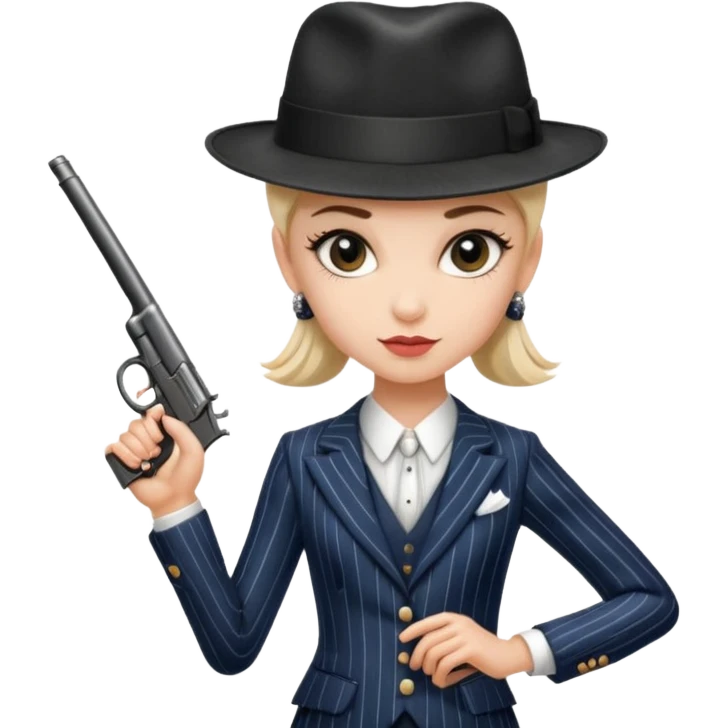 A balerina in with a gangster style emoji