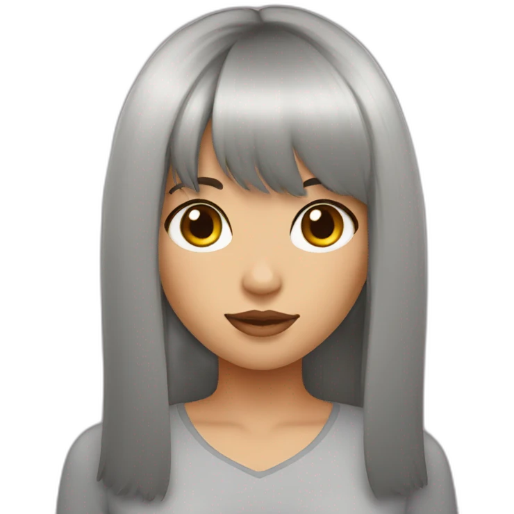 sofia brunette with bangs emoji