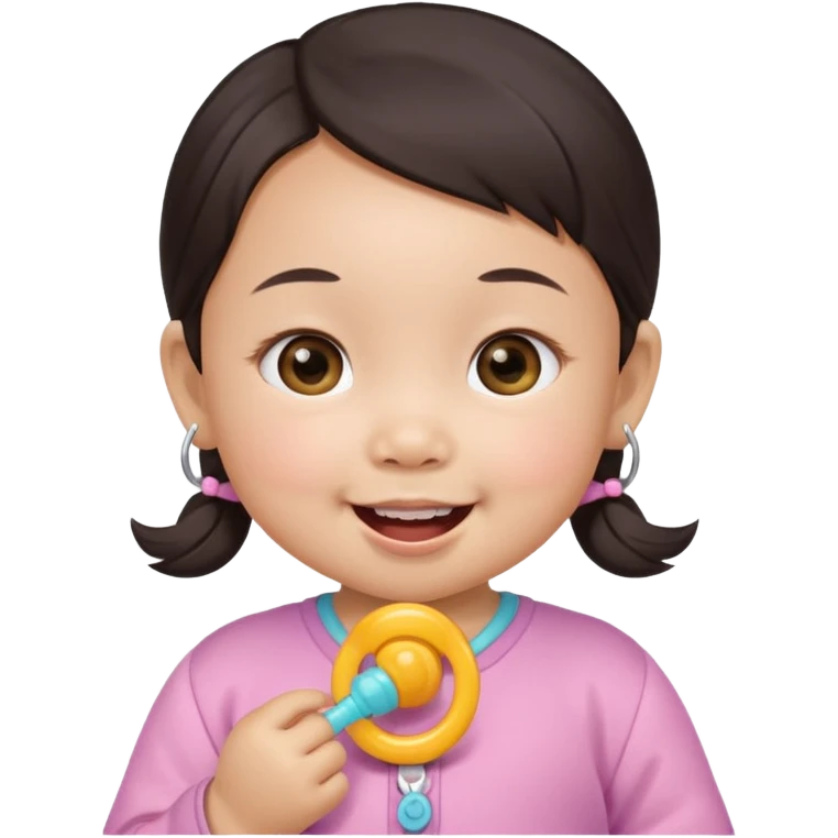 a asian baby girl with pacifier emoji