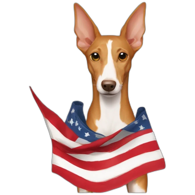podenco ibicenco con la bandera de murcia emoji
