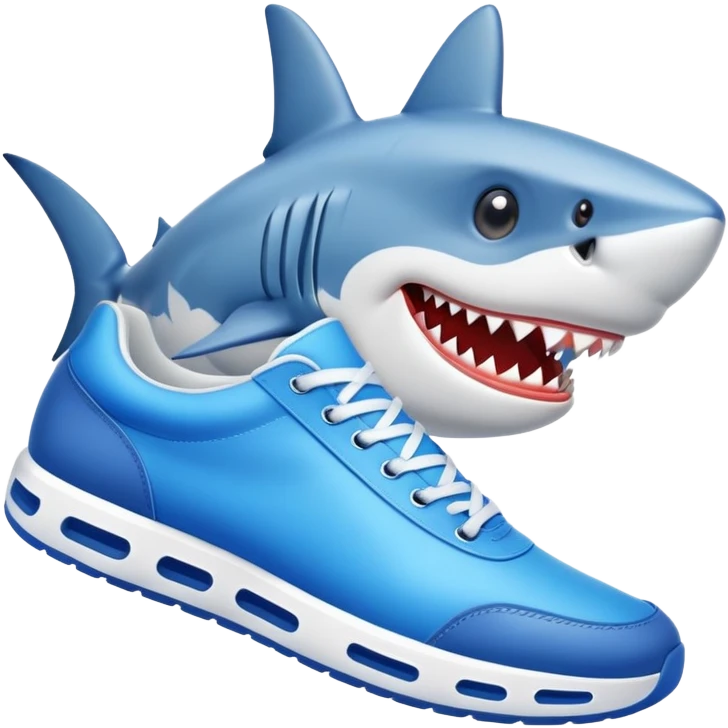 Tiburon con tenis azules emoji