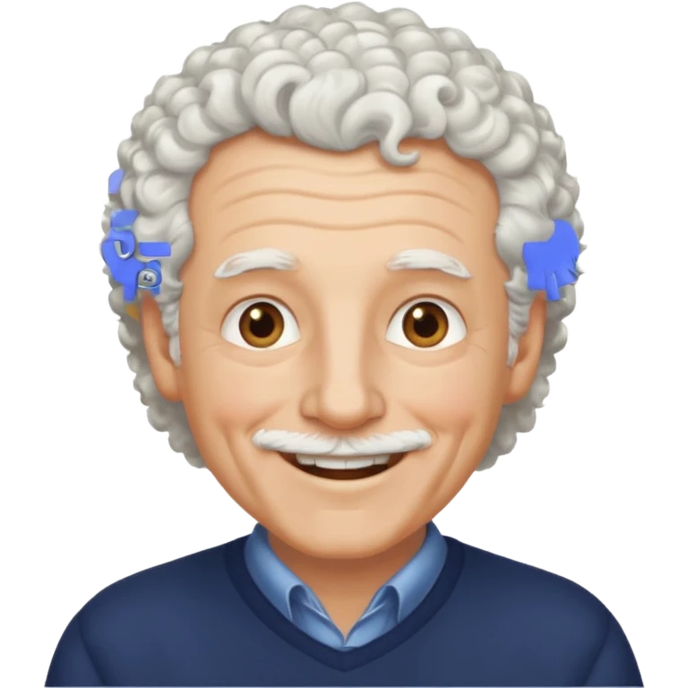 Old white man with curly white hair, hazel eyes, no mustache emoji