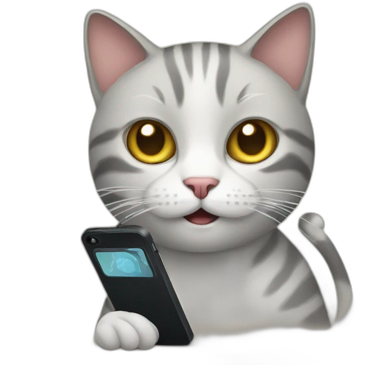 cat with phone emoji