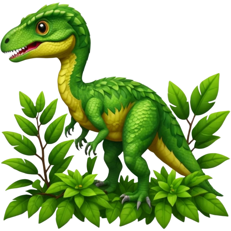 Velociraptor in a bush emoji