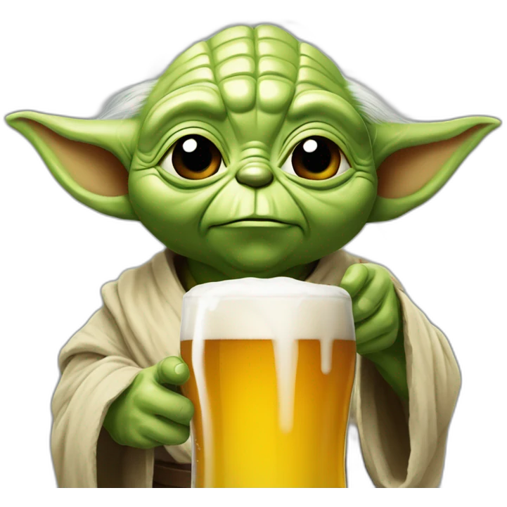 Yoda buvant une bière emoji