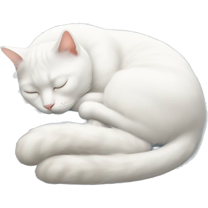 white cat sleeping emoji