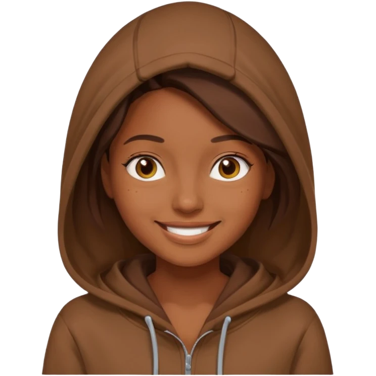woman with brown hoodie emoji