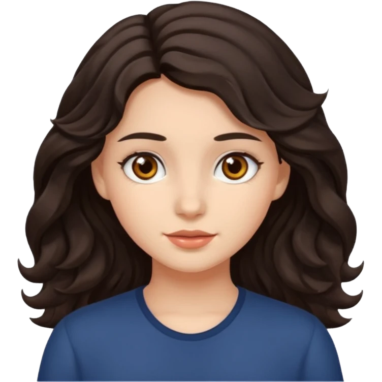 girl with dark wavy hair  emoji