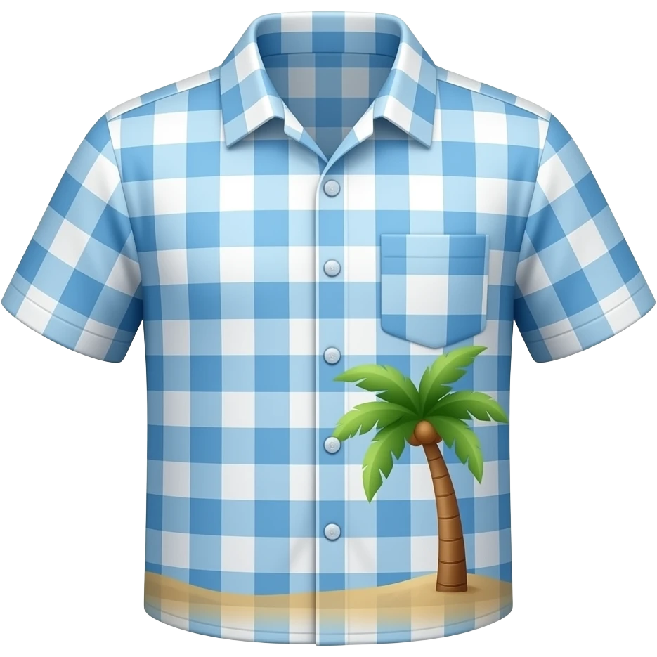 beach linen buttoned shirt with palm symbol emoji