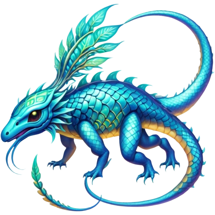 Epic exotic divine complex detailed iridescent aesthetic-scenery-Fakémon-creature emoji