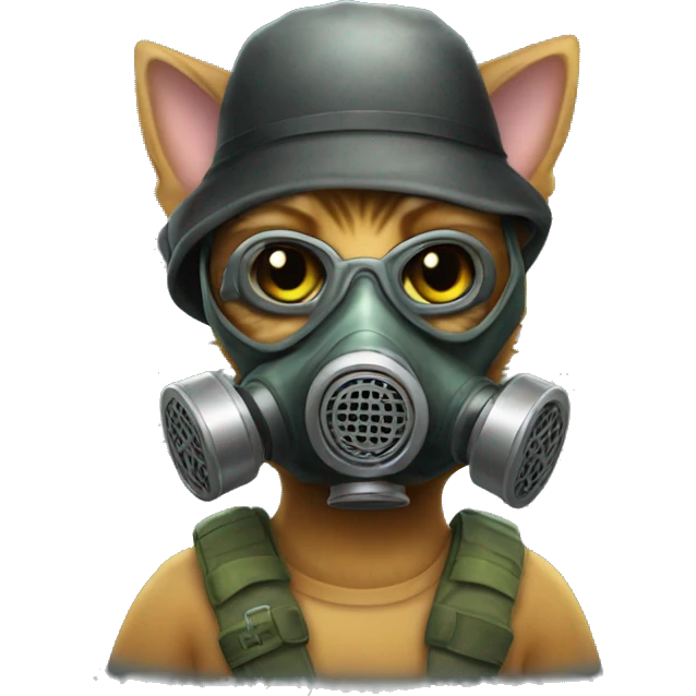 Kitty with Gas Mask emoji