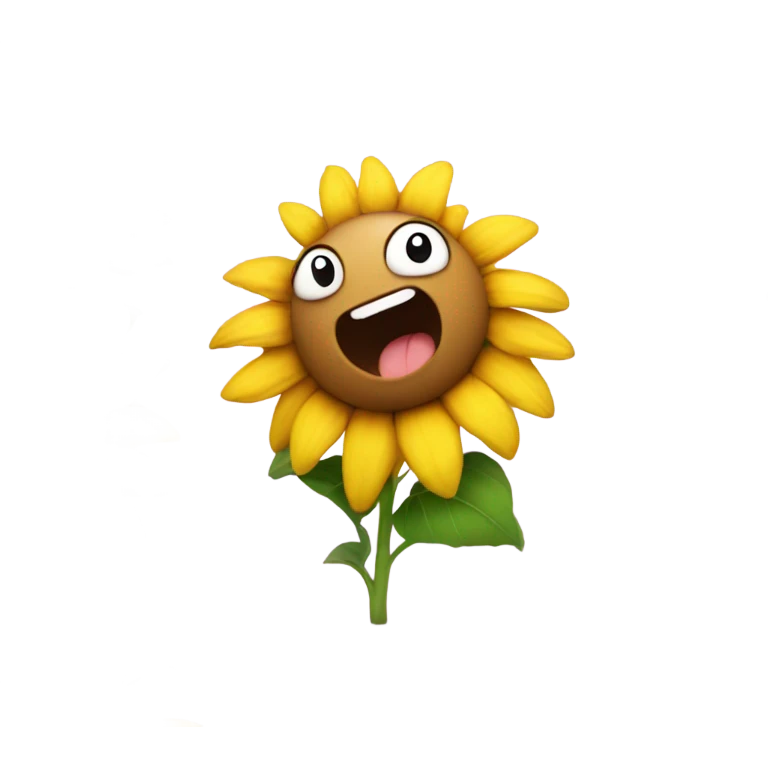 Running sunflower with little ears emoji