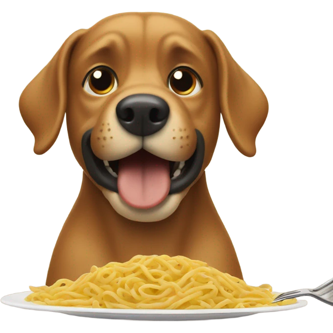 dog eating pasta emoji
