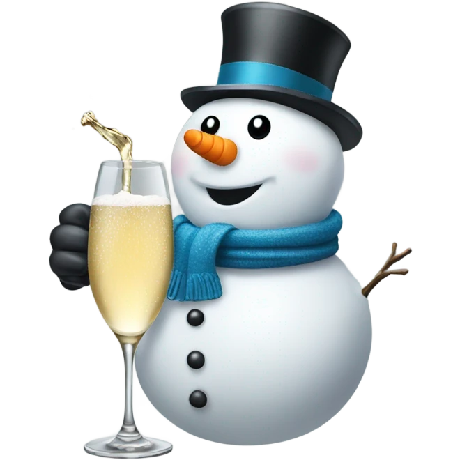 Snowman drinking champagne  emoji
