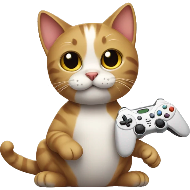Cat playing video games emoji