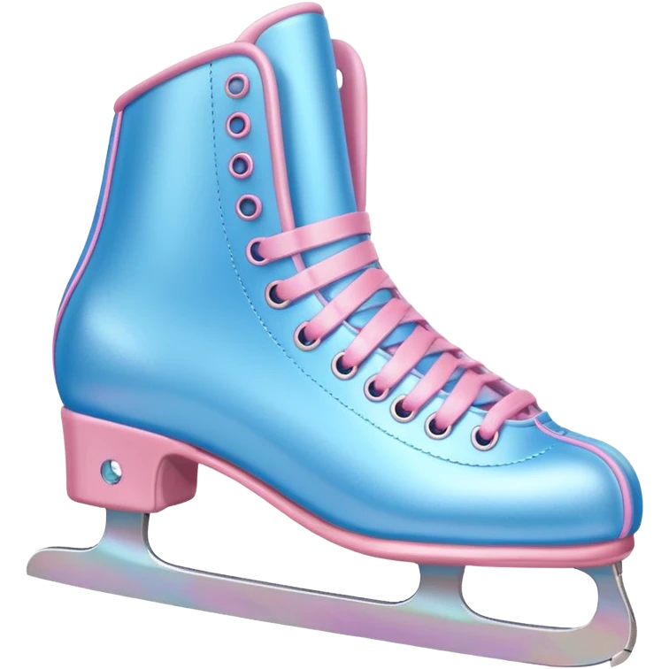 Blue and pink pastel ice skates emoji