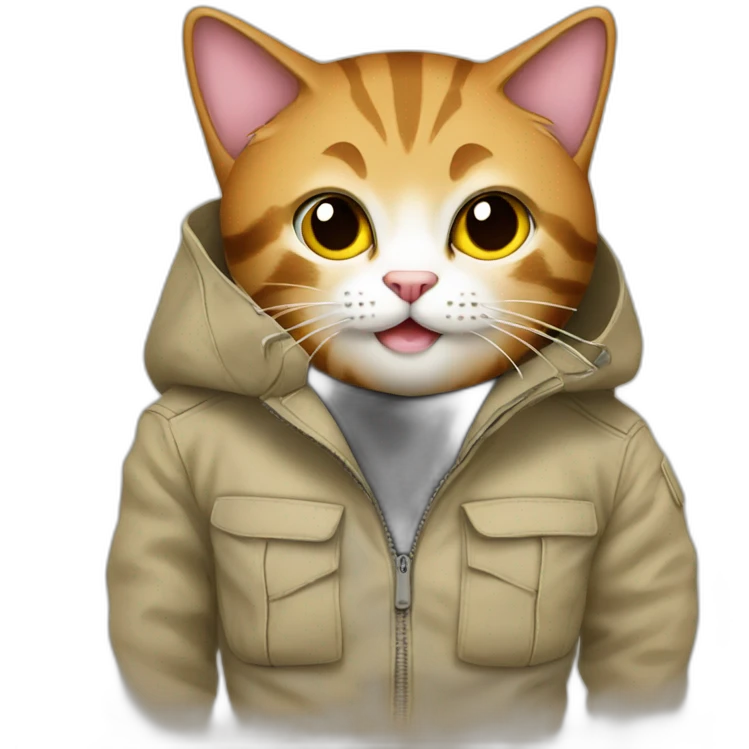 sexy cat showing inside of trench suit pockets emoji