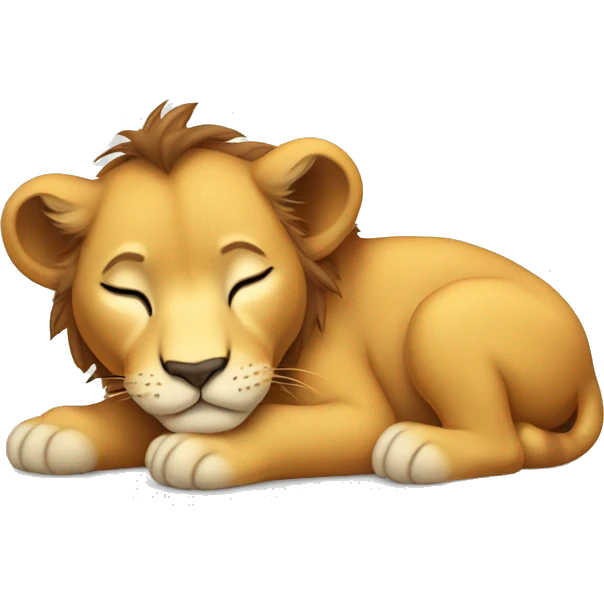  lion cub napping on its back emoji