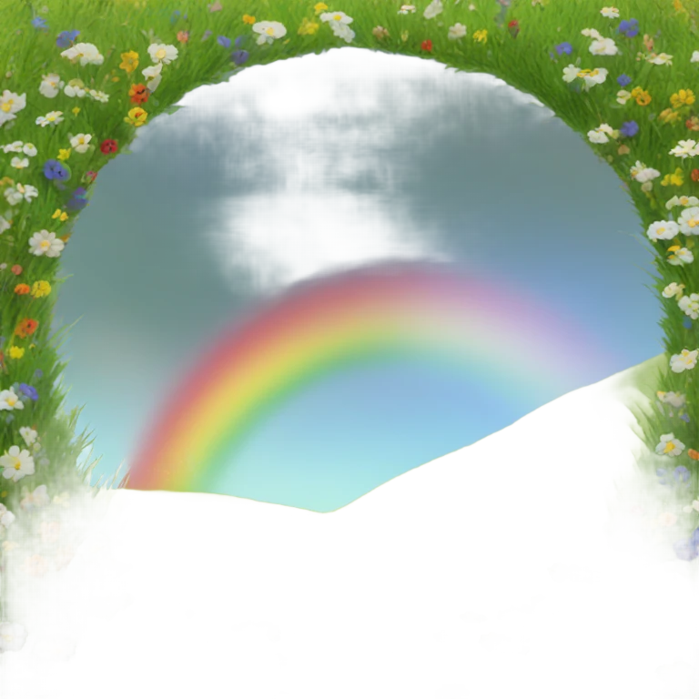 Rainbow over a meadow  emoji