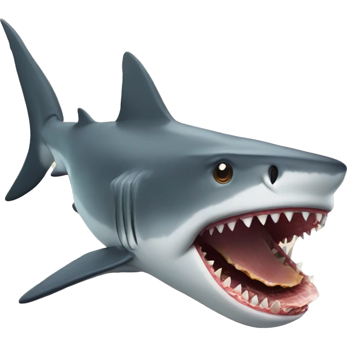 shark eating meat emoji
