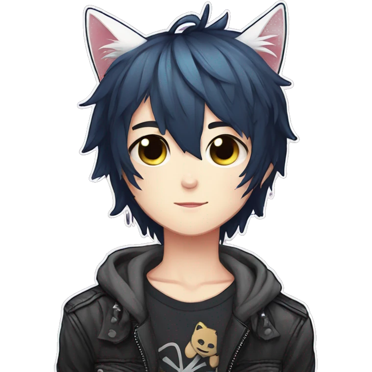 Cute Edgy Attractive Gorgeous Kawaii Anime Punk Catboy emoji