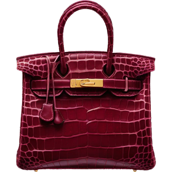 Hermes Birking bag crocodile burgundy  emoji
