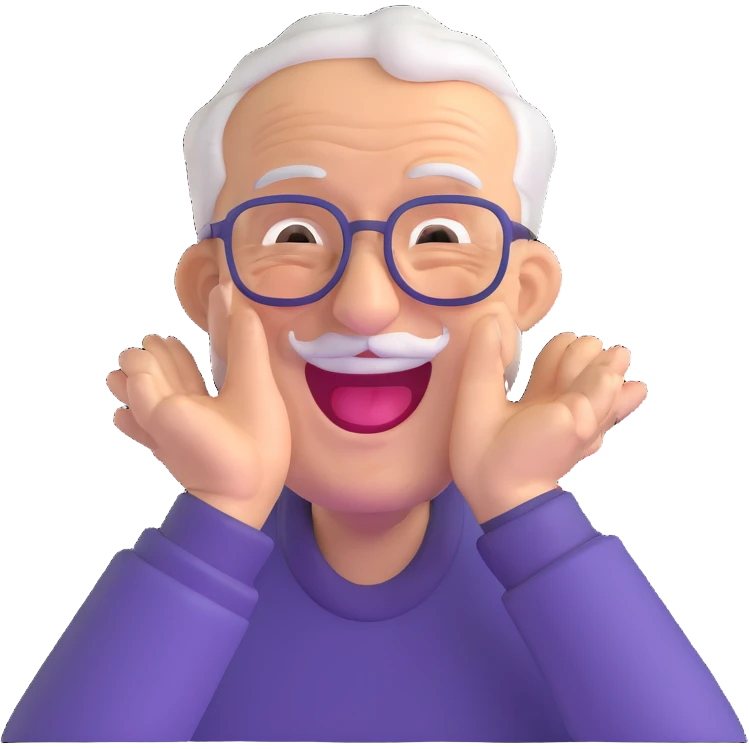 elderly man laughing out loud emoji