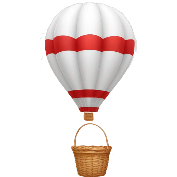  white static balloon with red basket emoji