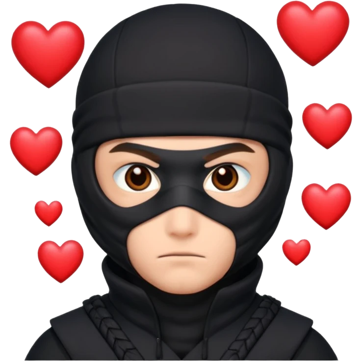 Ninja ojos de corazónes hombre emoji