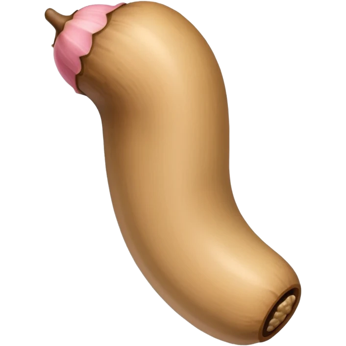 tan beige skin color cylindrical shaft penis, erect, phallus shape, no face, with glans beige/pinkish acorn-like tip at small hole at the end.  emoji