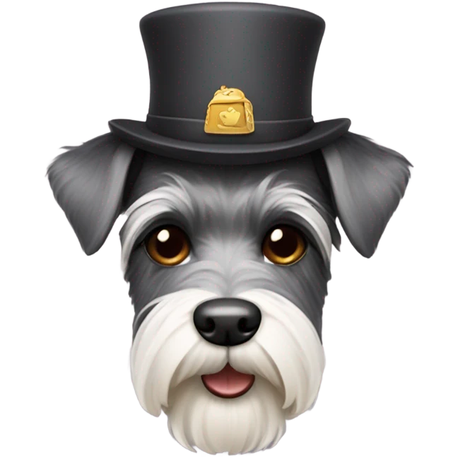 schnauzer wearing a hat emoji