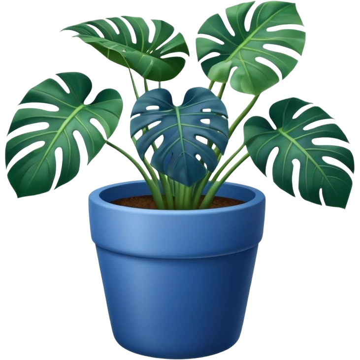 Monstera in blue pot emoji