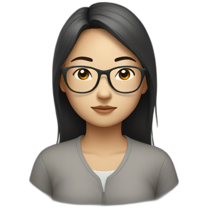 asian girl with glasses meditating emoji