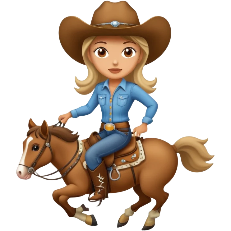 Cowgirl riding emoji