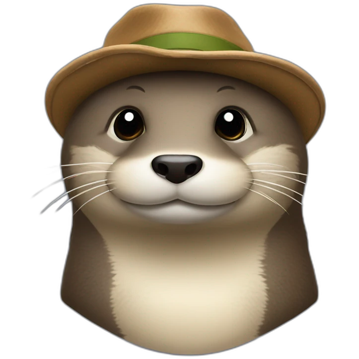 Loutre avec une chapeau emoji