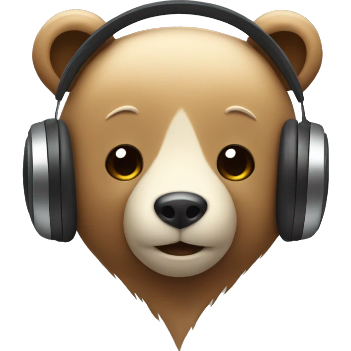 cute bear wearing headphones  emoji