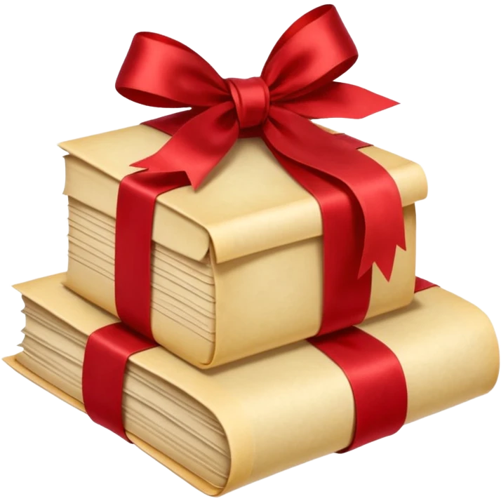 Stack of ager letters, tied with a red ribbon emoji