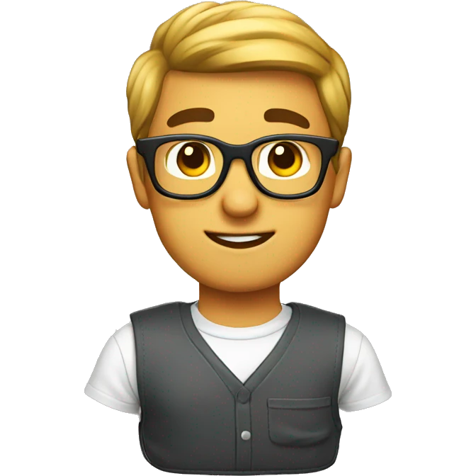 Nerd with thick glasses and pocket protector emoji