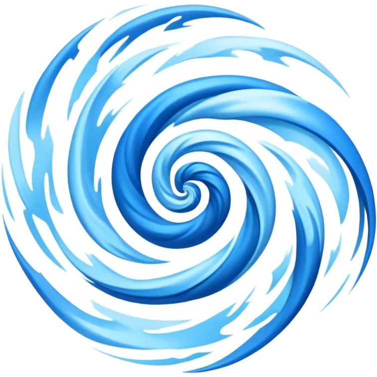 Powerful gusting blue wind with swirling air movement emoji