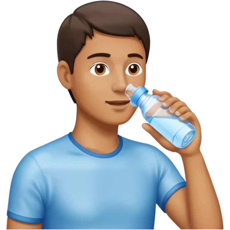 man drinking water from a bottle emoji