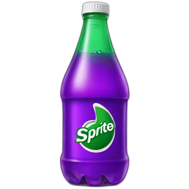 Bottle of sprite with purple liquid inside emoji