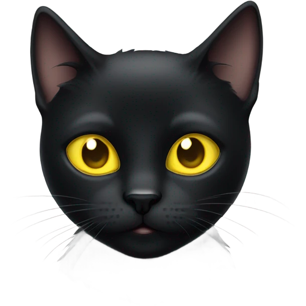 Black cat with yellow eyes emoji