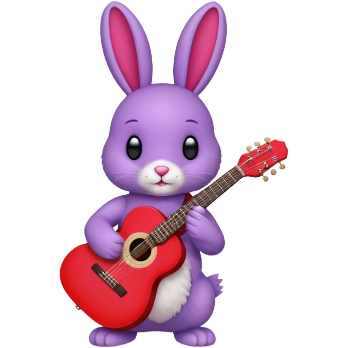Bonnie the purple bunny holding a red guitar emoji