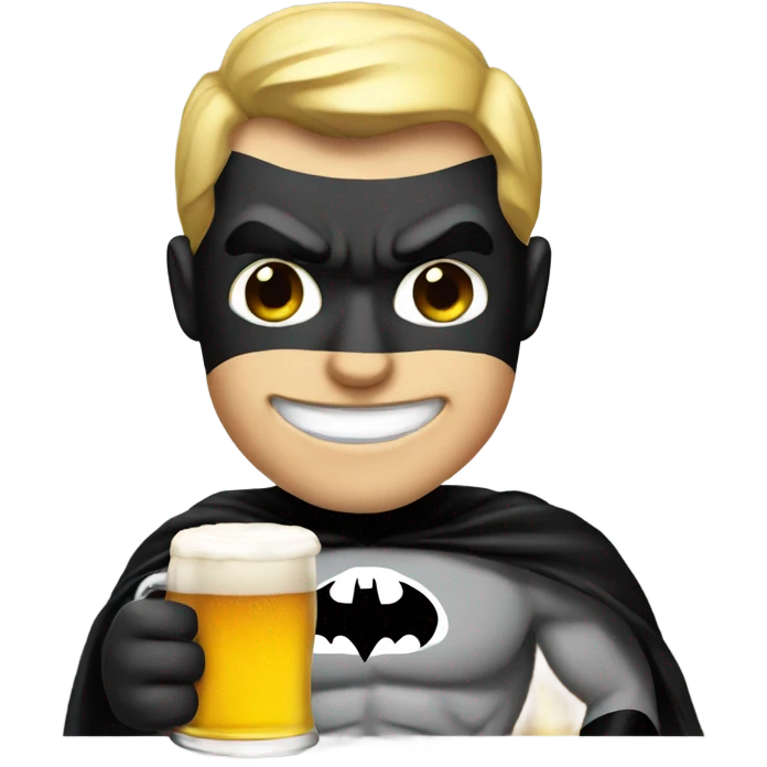 Batman with beer emoji